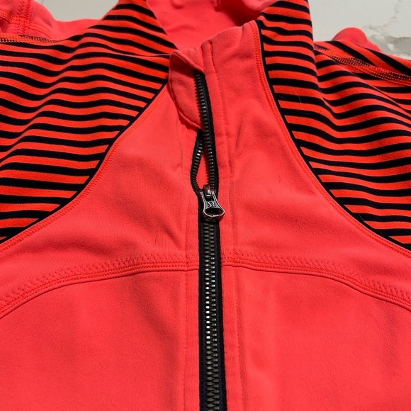 Lululemon Women's Orange and Dark Navy Striped Jacket - Picture 11 of 11